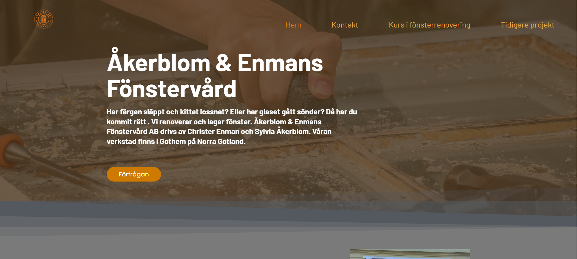 Hemsida skapad för Åkerblom & Enmans Fönstervård – webbdemo av LJO Media